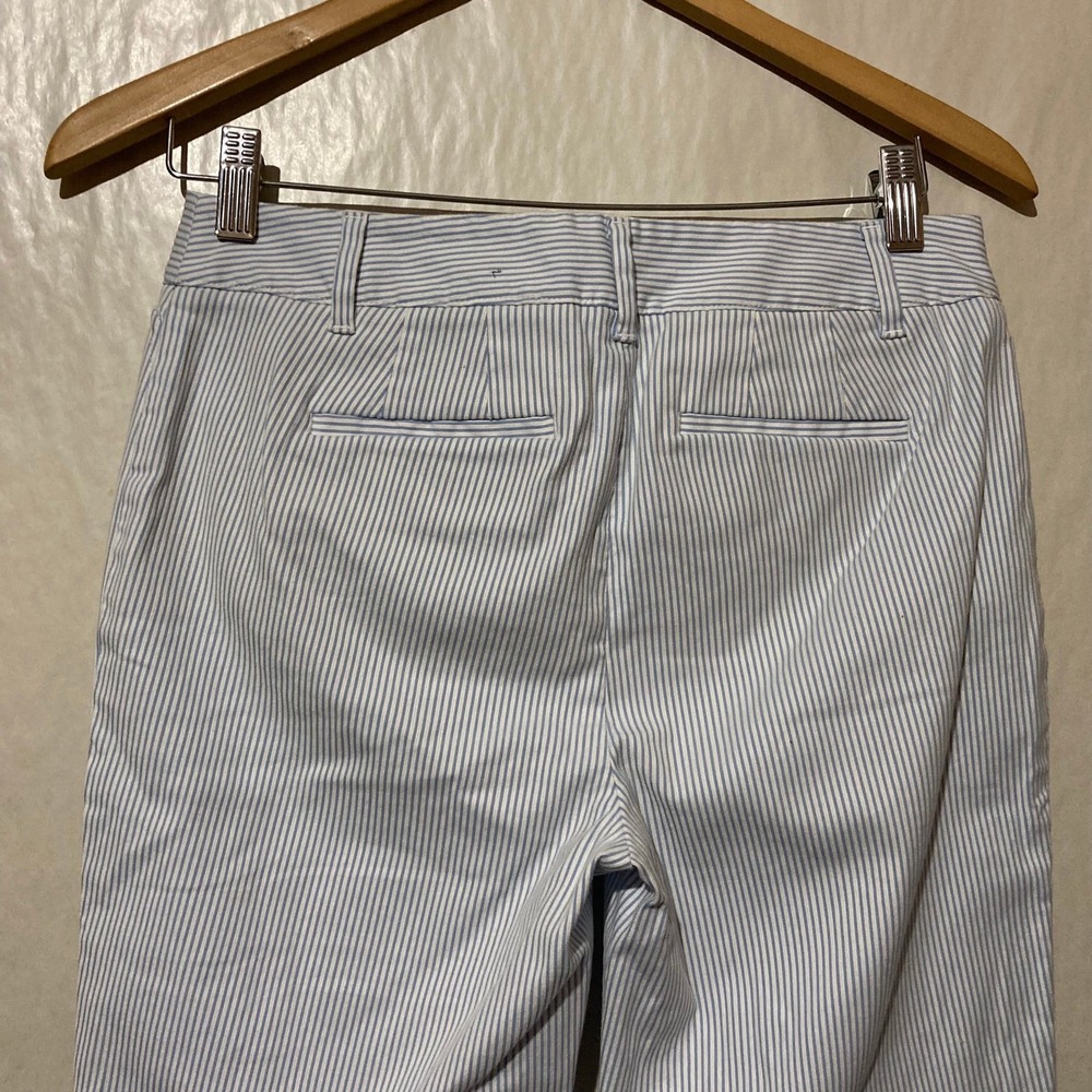 Talbots Petites Blue & White Pinstripe Capri Pants ~ Womens Size 2P Costal - Picture 5 of 9
